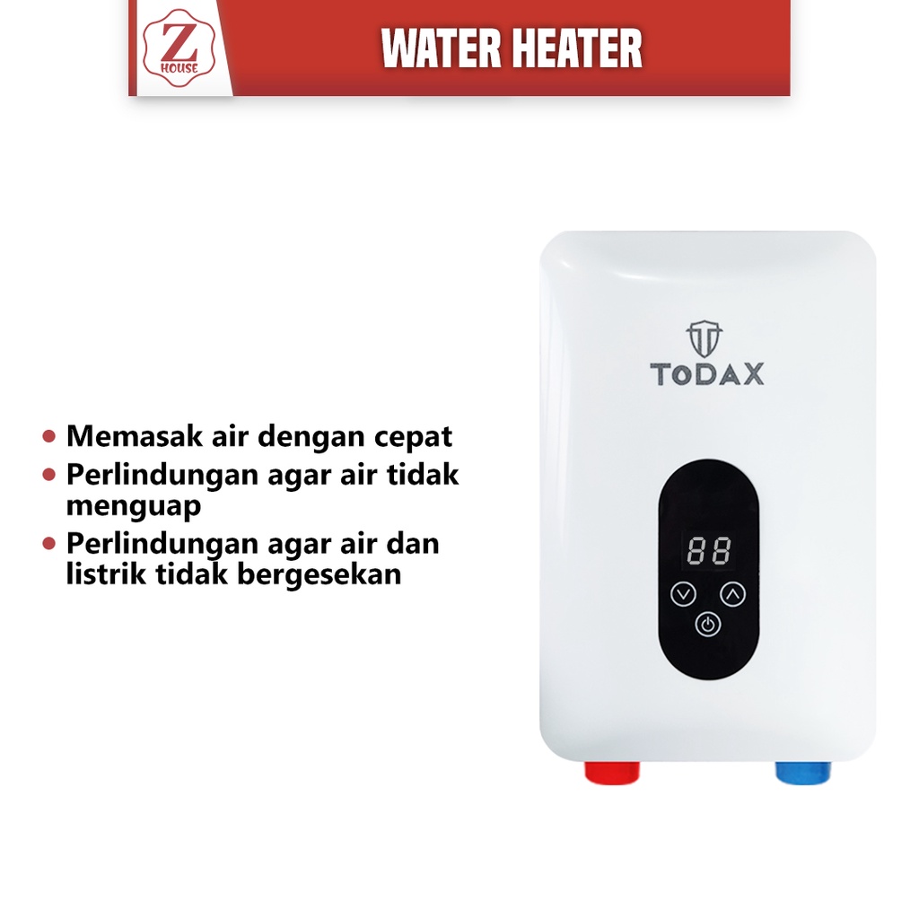 Water Heater Electric Instant Todax Pemanas Air Digital Listrik Instant Komplit Pemanas Air Mandi Pemanas Air Kamar Mandi Penghangat Air Kamar Mandi