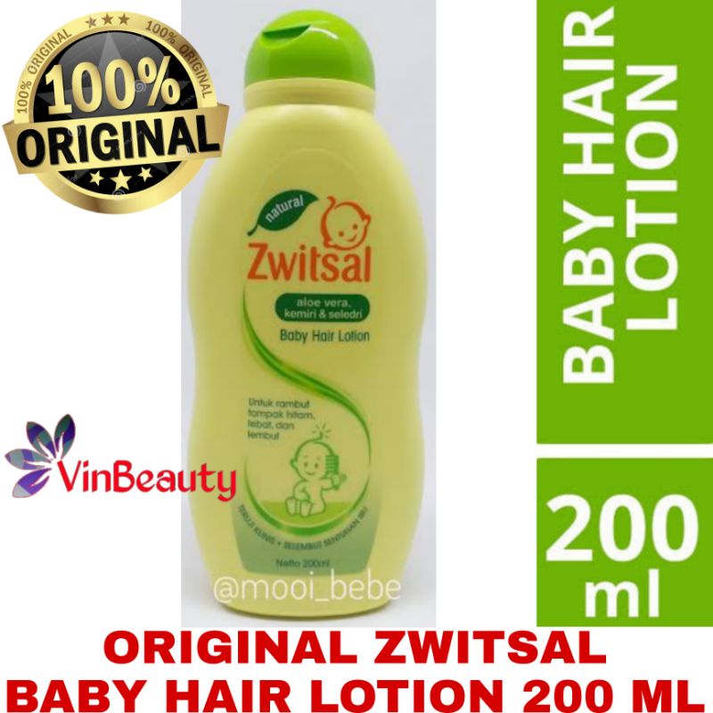 ORIGINAL ZWITSAL BABY HAIR LOTION 200 ML / MINYAK RAMBUT ZWITSAL BAYI NATURAL