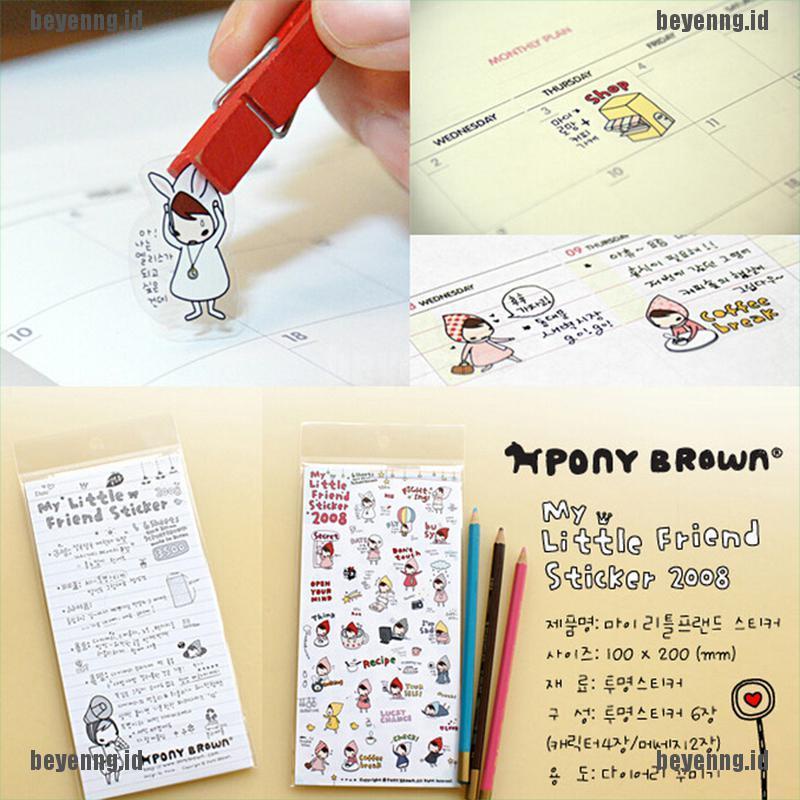 Bey 6 Lembar Stiker Motif Tulisan My Little Friend Untuk Dekorasi Kalenderdiary Diy