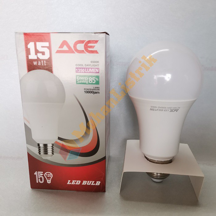 Lampu Led ACE Garansi 15 Watt Led Bulb Putih Terang