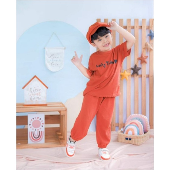 Setelan Anak Unisex Alfa Lucuna SMILEE Size 1-5Tahun / Setelan Boy and Girl / Setelan anak Lucu CBKS S24