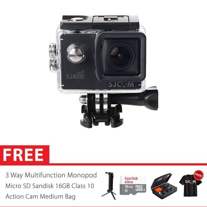 SJCAM SJ4000 WiFi Full HD Action Kamera 3 Way Super 16GB