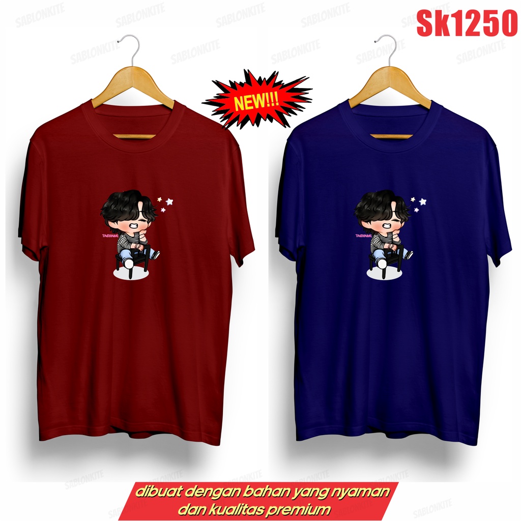 MURAH!!! KAOS KPOP TAEHYUNG V CARTOON SK1250 UNISEX ADA KAOS ANAK