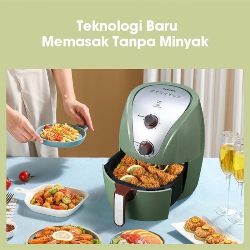 MITO Air Fryer Digi Fry Go AF2 Touch Screen Low Watt Mesin Penggoreng Tanpa Minyak 3L - Black Gold