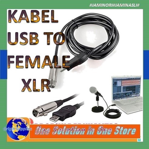 Kabel USB to XLR FEMALE XLR FEMALE TO USB MIC KONDENSOR UNTUK WEBINAR ZOOM