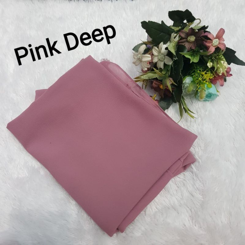 hijab BELLA SQUARE Pollycotton premium-Pink Deep