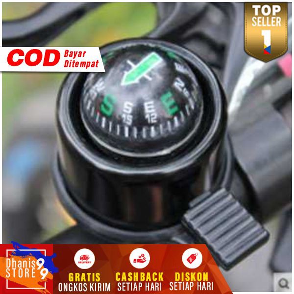 Kompas Sepeda MTB Bel Bicycle Compass with Trumpet Bell Aksesoris Speda Onthel Murah