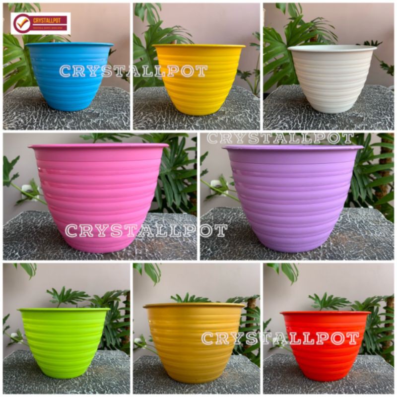 pot bunga tanaman mdn warna warni 21cm model tawon - MDN