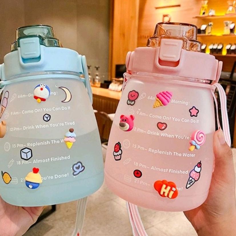 ✸ YGS - Botol Motivasi lucu 1.4L / Botol Minum Penanda Waktu 1400ml / Botol Viral Lucu 1.4L ➵