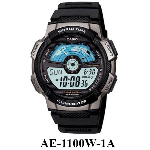 Casio Original AE-1100W Jam Tangan Pria - Digital - Karet - Hitam