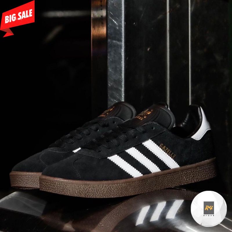 ADIDAS GAZELLE BLACK WHITE SOL GUM 100% ORIGINAL BNWB