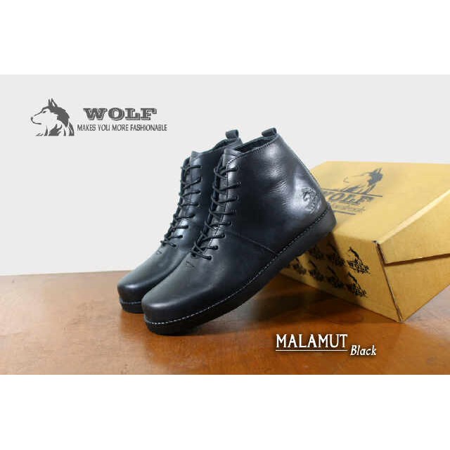 SEPATU BOOT/BOOTS PRIA KULIT ASLI ORIGINAL WOLF MALAMUT BRODO