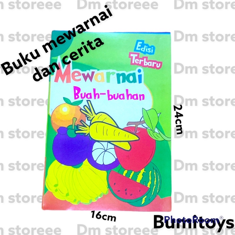 buku mewarnai dan cerita anak murah / mainan edukasi anak mewarnai belajar membaca cerita /