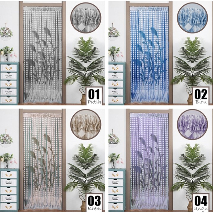 TIRAI BENANG HALUS RENDA BERMOTIF TIRAI HIASAN TIRAI JENDELA CANTIK TERMURAH