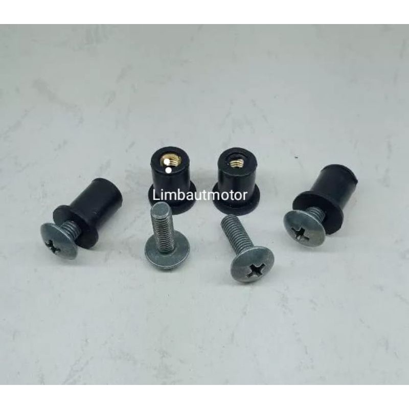 baut mur visor vixion xride ninja satria aerox baut biasa ( 4 set )