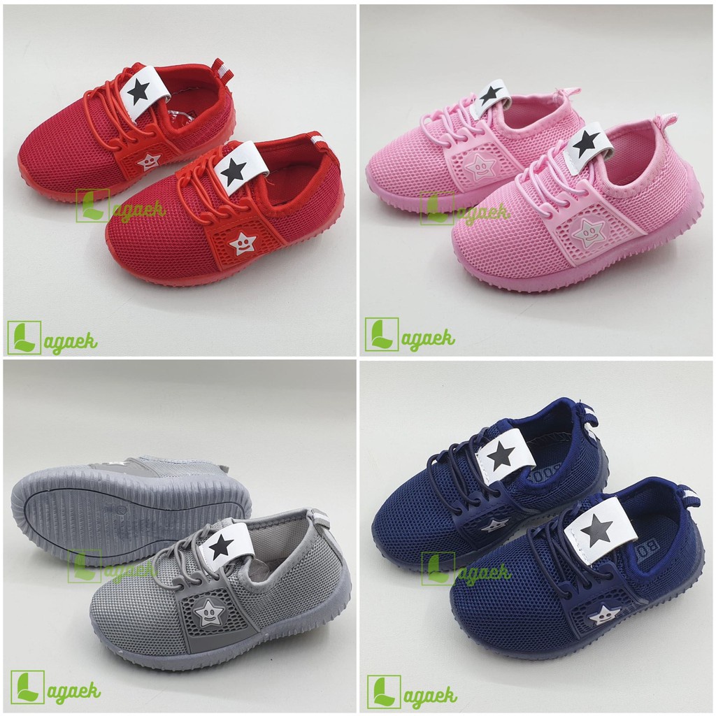 Sepatu Anak Perempuan IMPORT REJECT Usia 2-3 Tahunan Motif Bintang Layak Pakai [SEPATU ANAK REJECT]