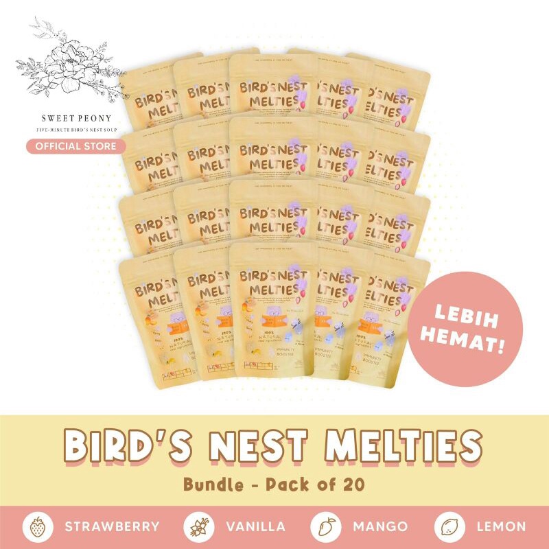 

NatureNest Bird's Nest Melties (snack anak isi sarang burung) Bundle isi 20