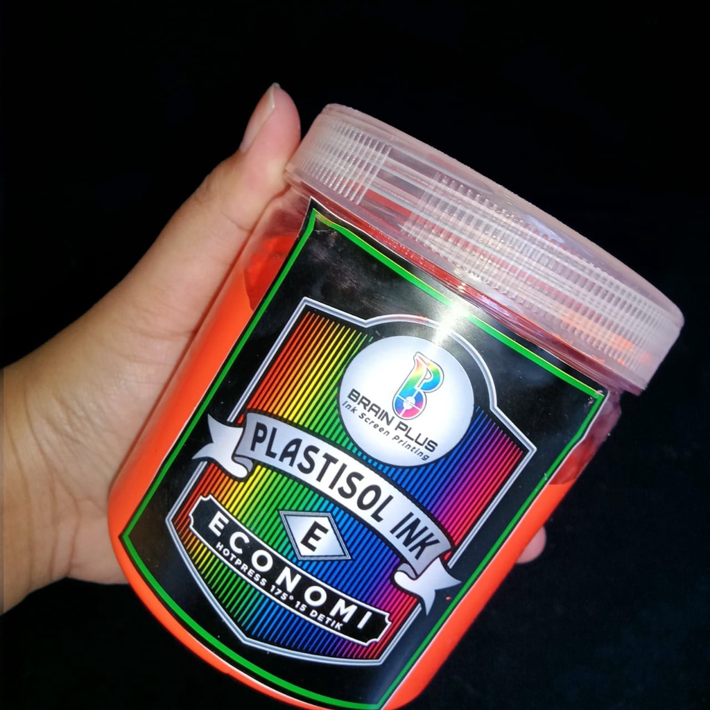 

HJK Tinta Sablon PLASTISOL FLOURESCENT Brain Plus ORANGE 500gr