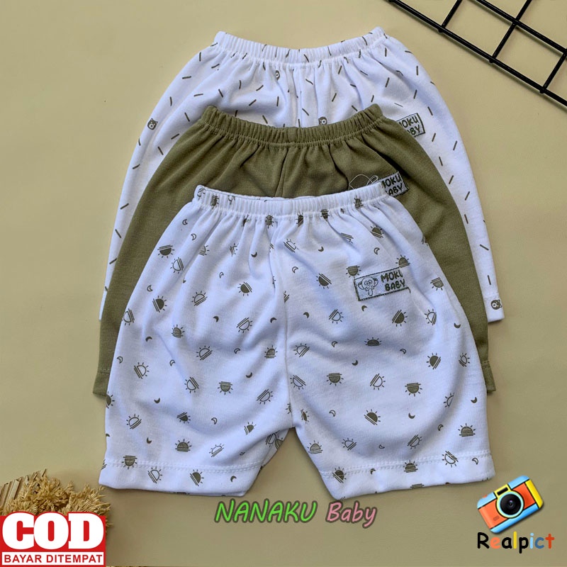 3 PCS Celana Bayi Baru Lahir Celana Pendek bayi Usia 0-3 Bulan Seri Army  - Anababy