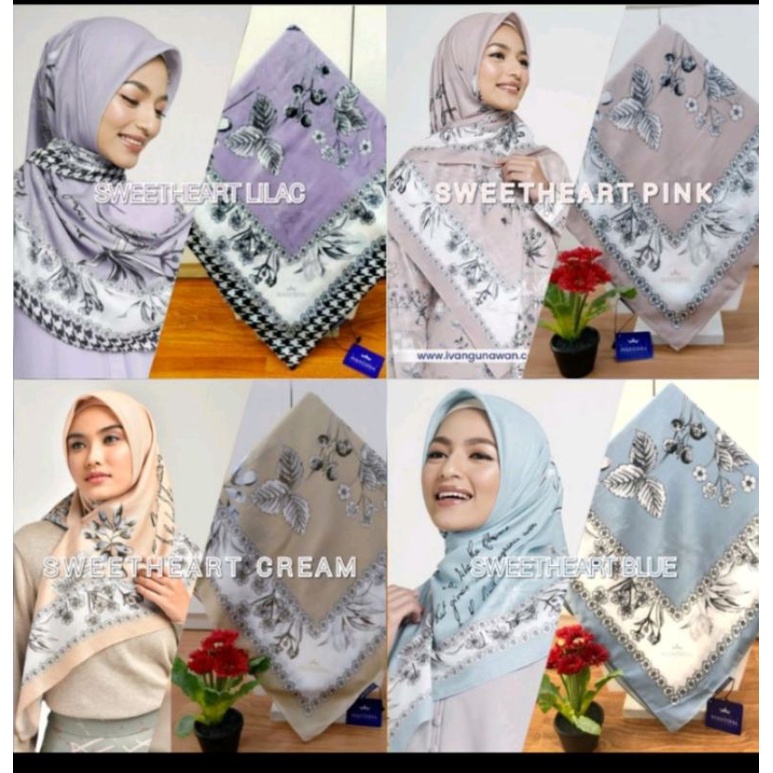 Mandjha Ivan Gunawan Fashion Scarf Sweetheart ada 4 Warna Ungu,Biru,Cream,Pink Kecoklatan Keunguan