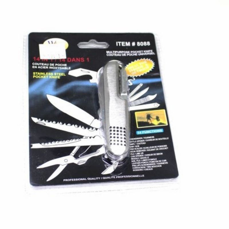 PISAU LIPAT 14 IN 1 MINI TOOLS MULTIFUNGSI SURVIVAL CAMPING OUTDOOR