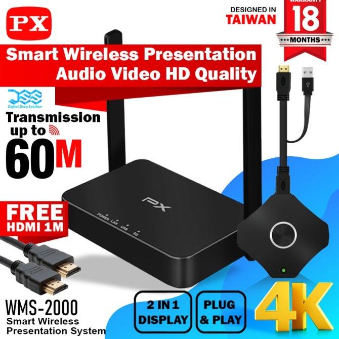 4K2K HDMI Wireless 60m Video Transmitter Receiver 1080P PX WMS-2000 Termurah
