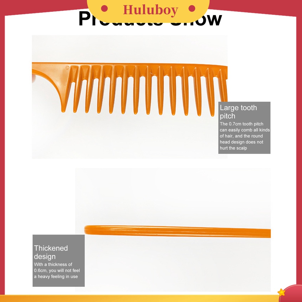 Huluboy Huluboy♡ Sisir Gigi Tajam Bahan Plastik Anti Statis Tahan Lama Untuk Tata Rambut