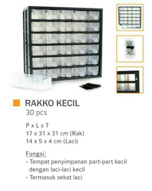 Rako rak komponen elektronik ada 3 varian 12, 24 dan 30 laci