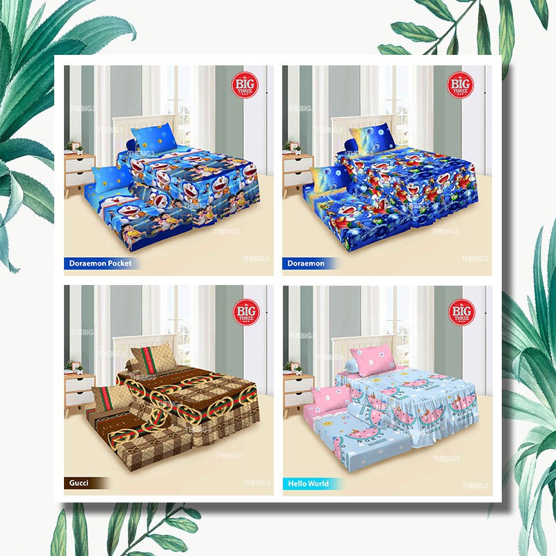 Sprei VITO 2in1 / DUO SORONG motif Alphabet Animal Channel Chibi BTS Doraemon Gucci Hello World Little Star London Louis Love Panda Milano Pinky Love Puzzle Retro Flower Summer Flamingo Yellow Duck   - SORONG 120x200 Single 120 SP DUO