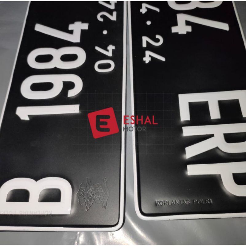 PLAT NOMOR MOBIL STANDAR 2 PCS / Plat MOBIL LOGO korpol 2pcs/sepasang