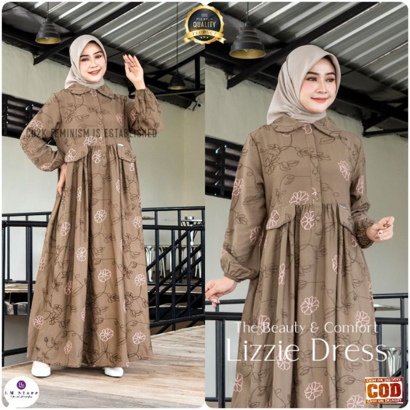 Gamis Cucuk Terbaru Lizzie Dress Original dari Cu2k Feminism Is Established Dres Kondangan Wanita Si