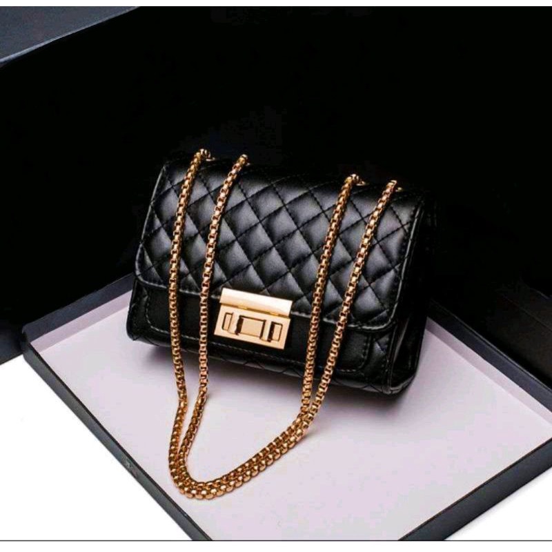 Tas Slempang Wanita //Tas Wanita Slingbag Black style Terbaru//Fashion kekinian//fashion wanita//Tas Murah//