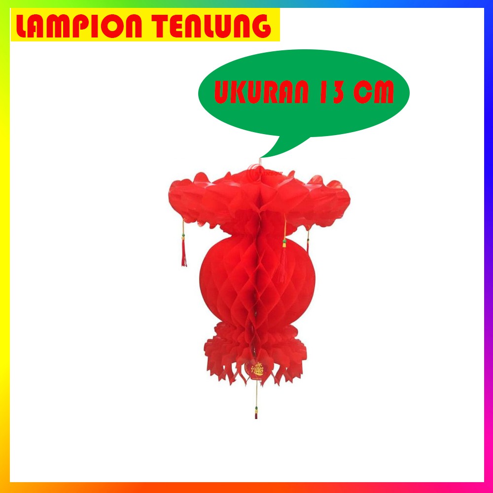 ( SEPASANG 2PCS ) Lampion Plastik Merah TENLUNG Dekorasi Imlek Sincia Lampion Gantung Plastik