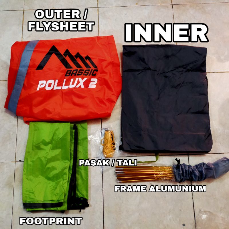 Tenda Ultralight 2p Frame Alloy Free Footprint | Tenda Bassic Pollux | Tenda Pollux 2 Alumunium