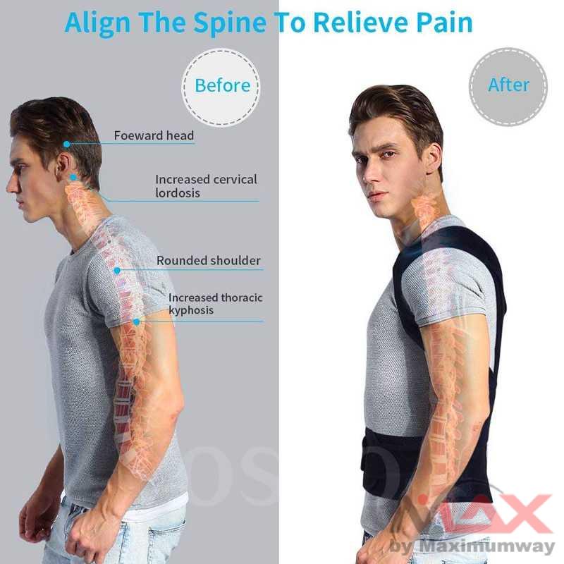 Alat Terapi Sakit Punggung &amp; Pinggang Magnetic Sabuk Belt Magnetic Terapi Koreksi Postur Punggung New Medical Adjustable Clavicle Posture Corrector Men Woemen Back Brace Shoulder Lumbar Support Belt Corset Posture Correction