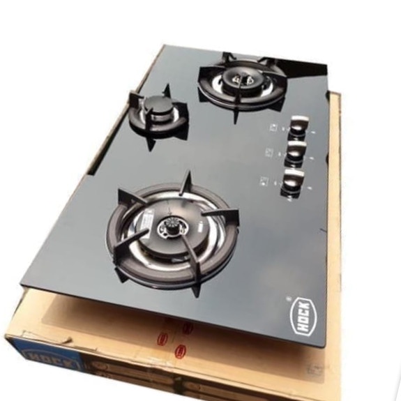 HOCK Kompor Gas Tanam Kaca 3 Tungku Optimal Crystal HB-330 OC