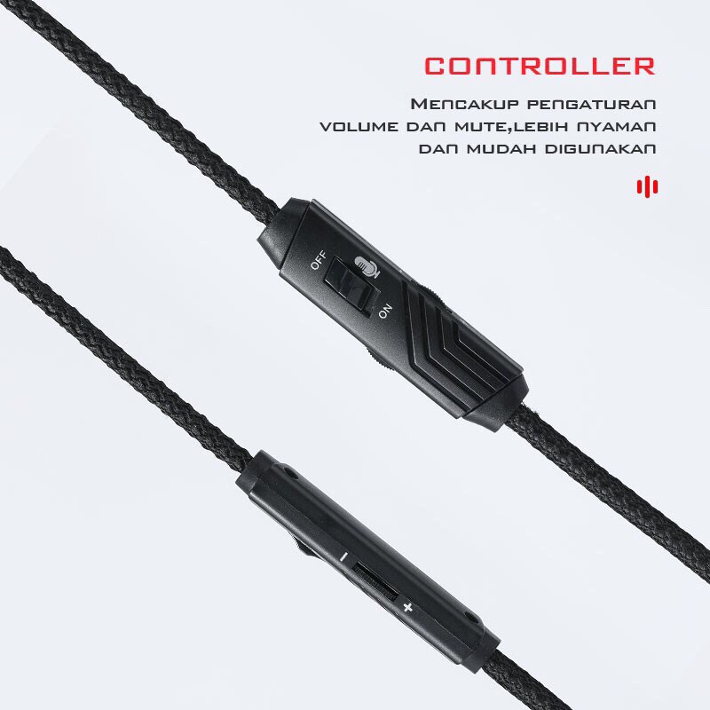 GAMEN GH1100 PRO RGB Lighting Effects Anti-violence Head Beam Gaming Headset Black-Garansi 1 Tahun