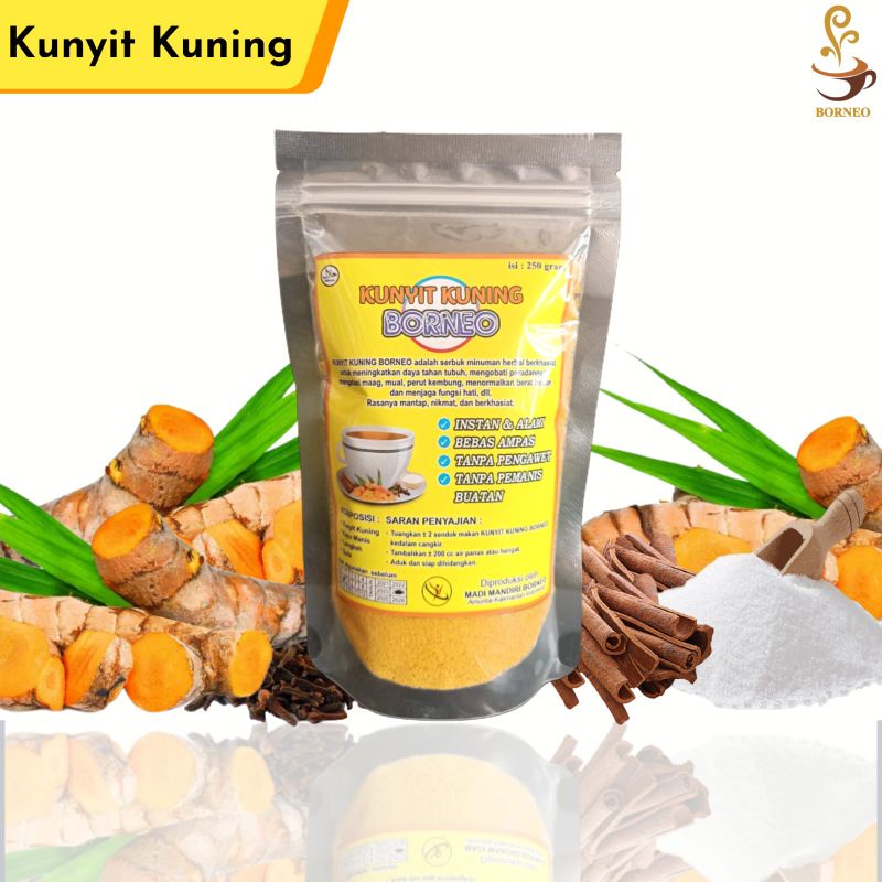 

Kunyit Kuning Borneo 250gram/Kunyit kuning bubuk instan | Rempah Banua