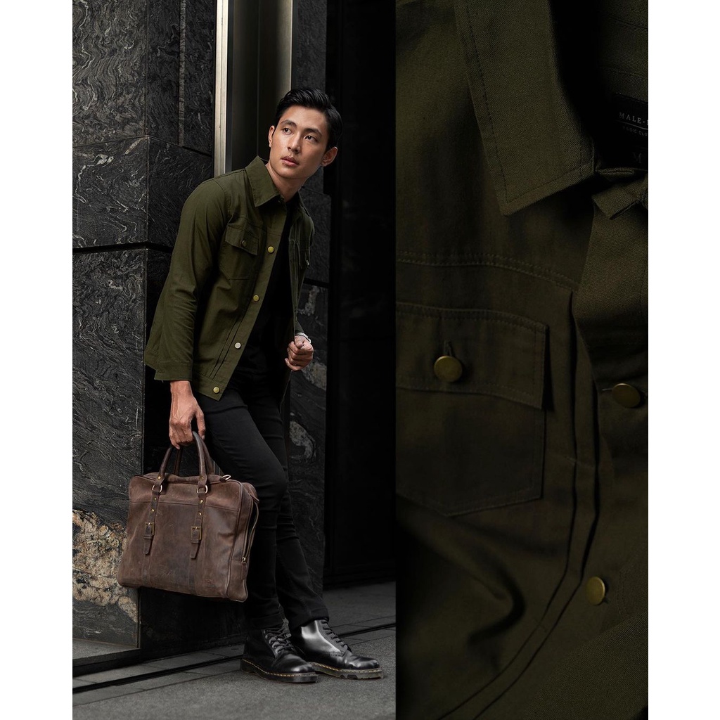 TRUCKER JACKET ARMY L BY HEYMALE.ID