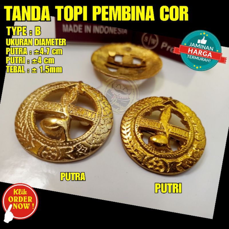 TANDA TOPI PEMBINA COR TYPE B ( PRAMUKA )