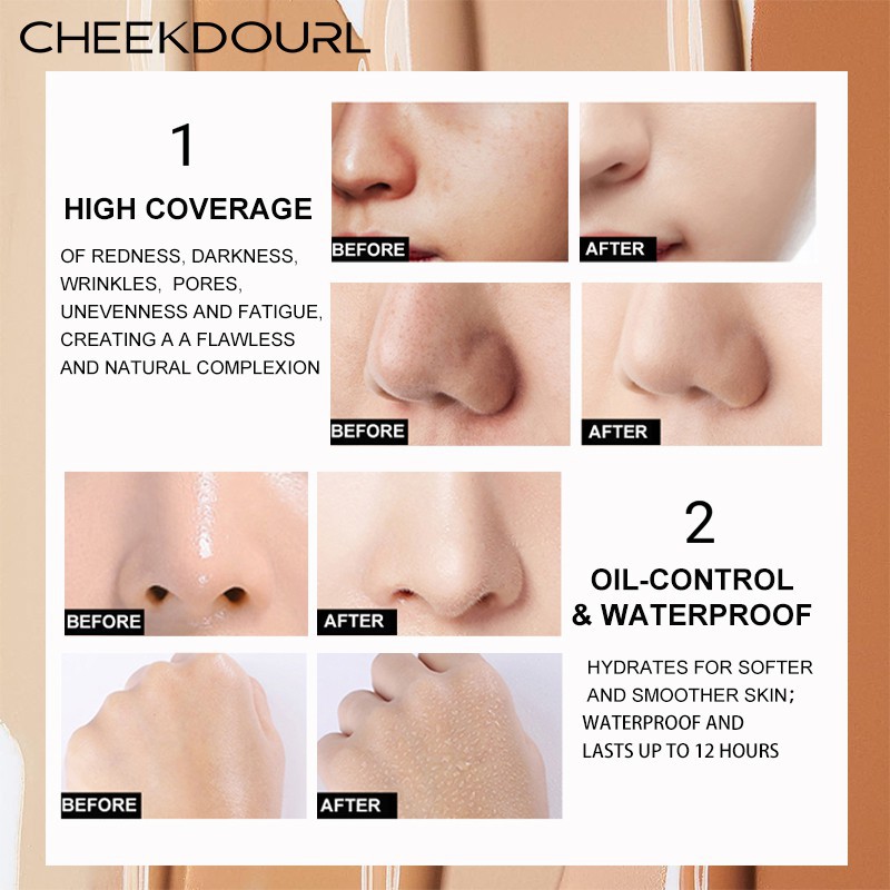 CHEEKDOURL Forever Perfect Liquid Foundation Long Lasting Oil Control Cream MakeUp Kosmetik  Long la