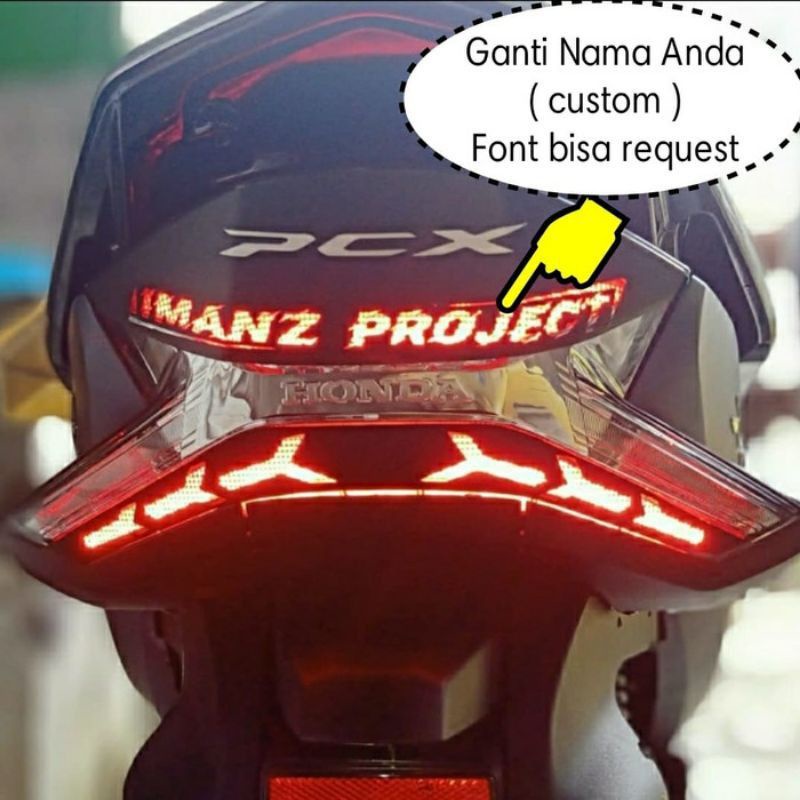 stiker stoplamp pcx 150 order nama/ variasi lampu motor pcx 150/stiker motor pcx 150