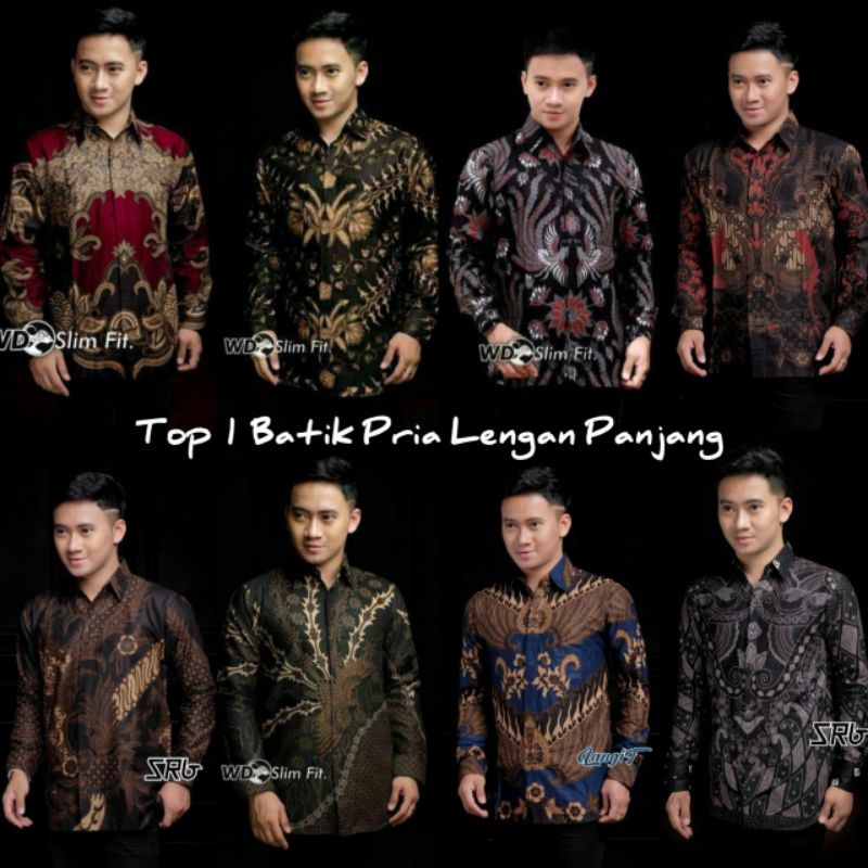 BATIK PRIA/BATIK PRIA DEWASA/BATIK PRIA LENGAN PANJANG UKURAN M L XL XXL