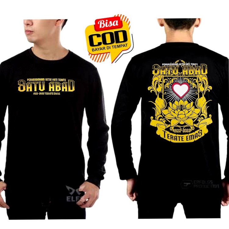 BAJU KAOS PSHT SH TERATE LENGAN PANJANG SATU ABAD TERATE EMAS DISTRO KEREN SIMPEL MURAH TERBARU PSHT