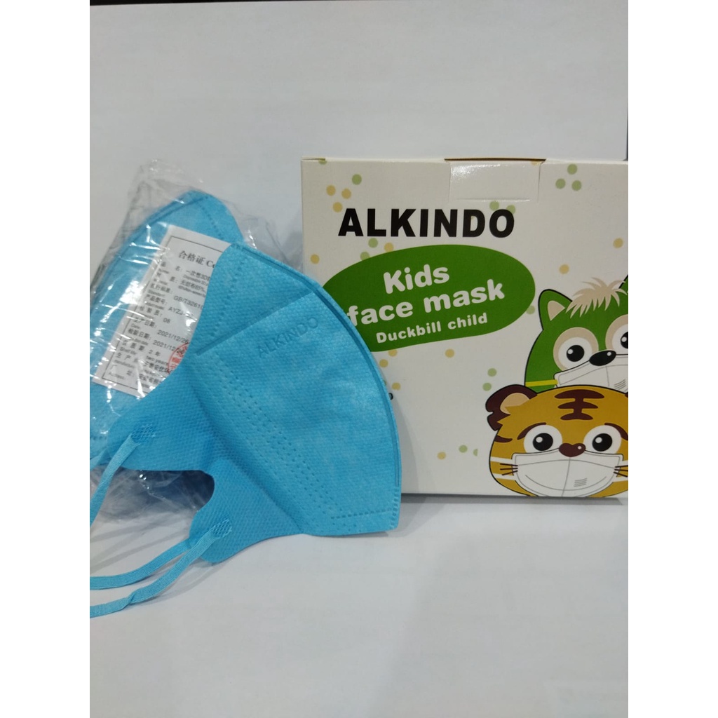 MASKER DUCKBILL ANAK ALKINDO GARIS ISI 50PCS [SWEETSPACE]