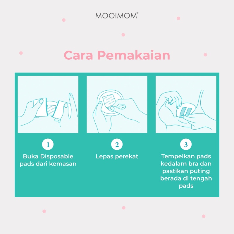 MOOIMOM Disposable Breast Pads 3D Ultra-Thin Penyerap ASI 30pcs