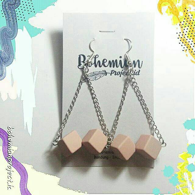 Anting dop warna soft pastel