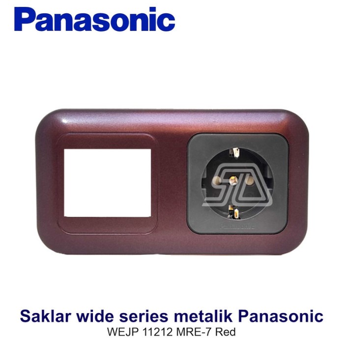 Panasonic Stop Kontak CP + Frame WEJP11212 MRE-7 Metalic Merah