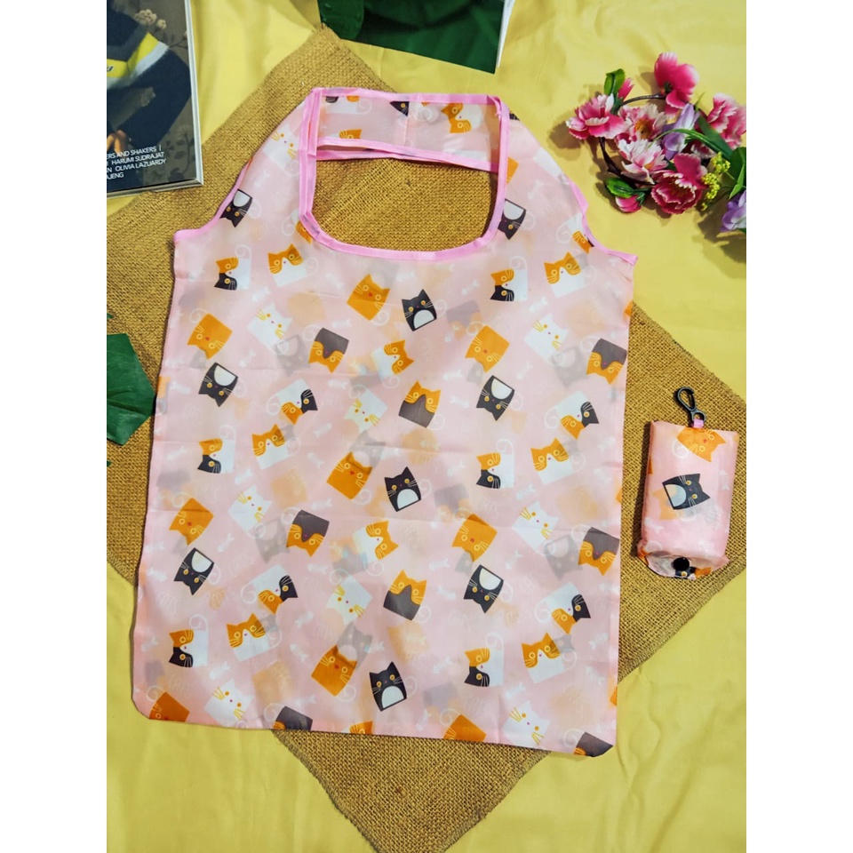 TAS BELANJA MOTIF TAS LIPAT KOREA PREMIUM PRAKTIS SHOPPING BAG REUSABLE UKURAN KECIL