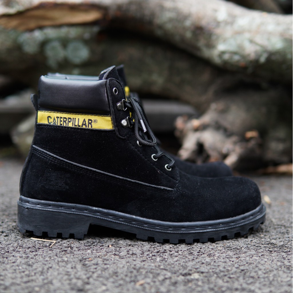 SM88 - Sepatu Gunung Caterpilar Sby High Suede Hitam Boots Safety Kerja Lapangan Hiking Outdoor COD